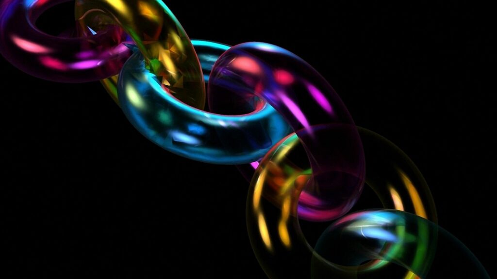 Vibrant Multicolored Chain Wallpaper on Black Background - 1920x1080