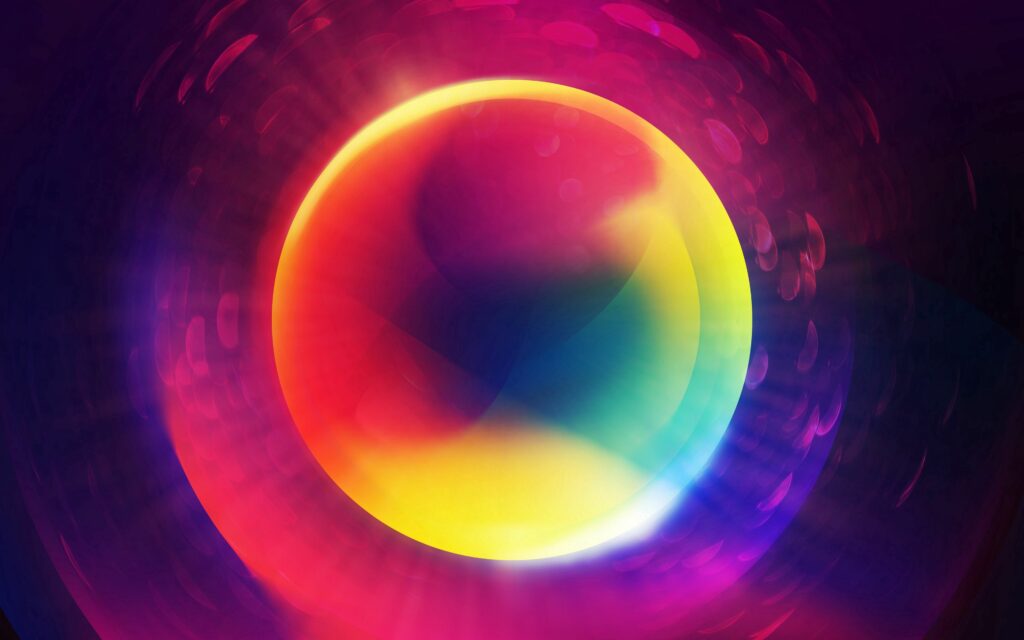 Vibrant Multicolored Circular Background with Radiant Abstract Swirls Wallpaper