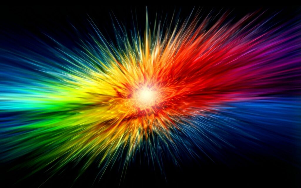 Vibrant Multicolored Line Explosion Wallpaper on Dark Background