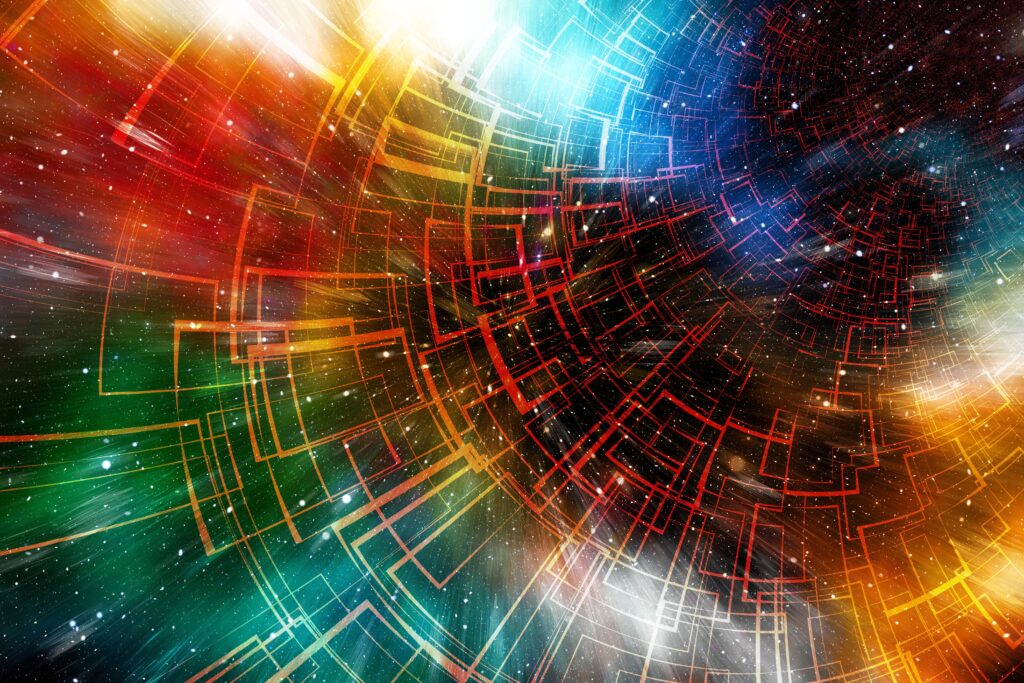 Vibrant Multicolored Geometric Wallpaper for High-Resolution Displays