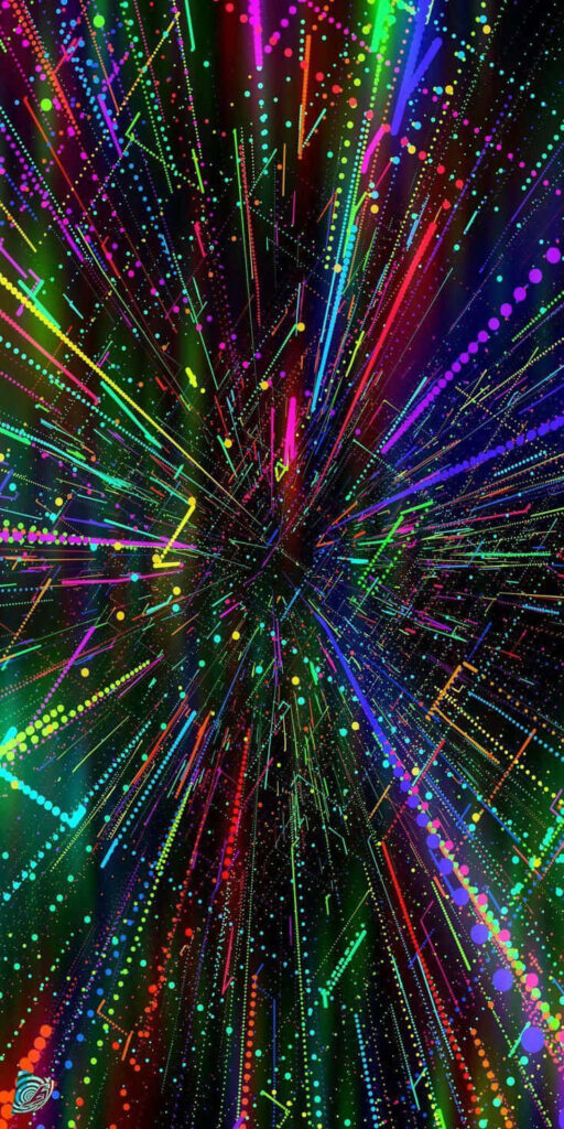 Dynamic Neon Wallpaper: Colorful Optical Illusion Background Design