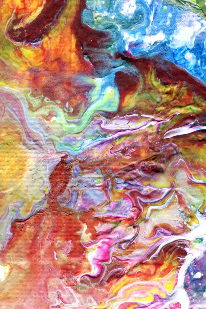 Vibrant Liquid Paint Swirl Wallpaper - Abstract Multicolor Background