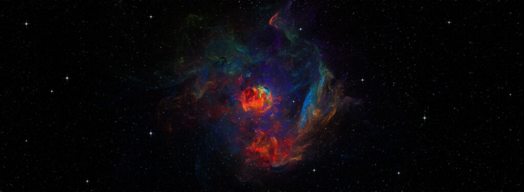 Vibrant Multicolored Nebula Wallpaper Background in Deep Space