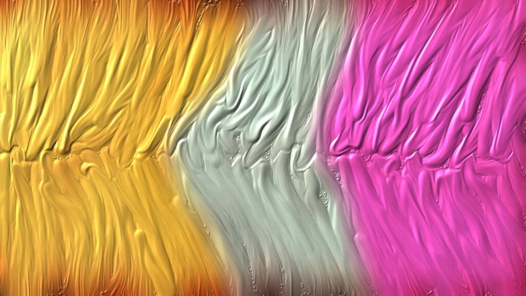 Multicolored Paint Texture Wallpaper: Flowing Yellow, White & Pink Art