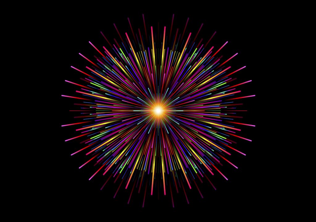 Vibrant Multicolored Rays Wallpaper: Celebratory Glow Background
