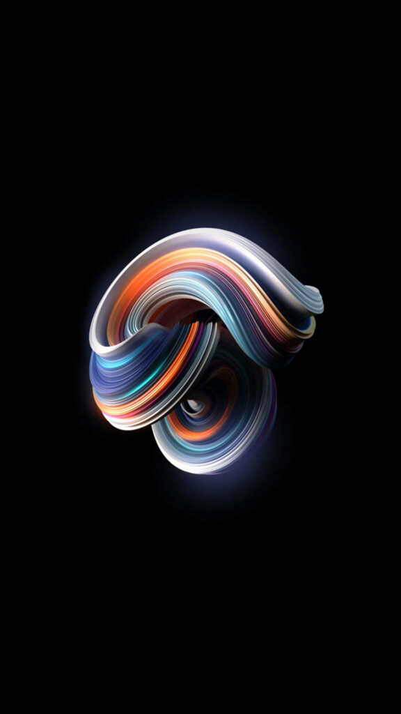 Vibrant Multicolored Ribbon Wallpaper on Black Background