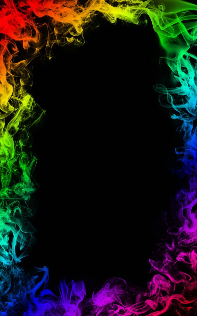 Vivid Multicolored Smoke Wallpaper with Black Center Background