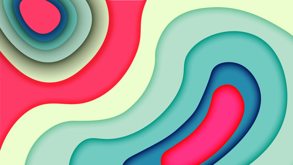 Vibrant Multicolored Swirl Wallpaper - Artistic Paper-Cut Design