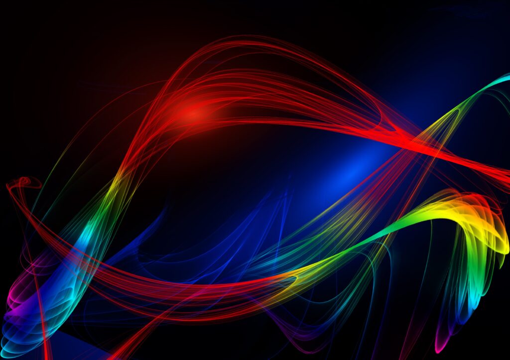 Dynamic Multicolored Wavy Lines Abstract Wallpaper Background