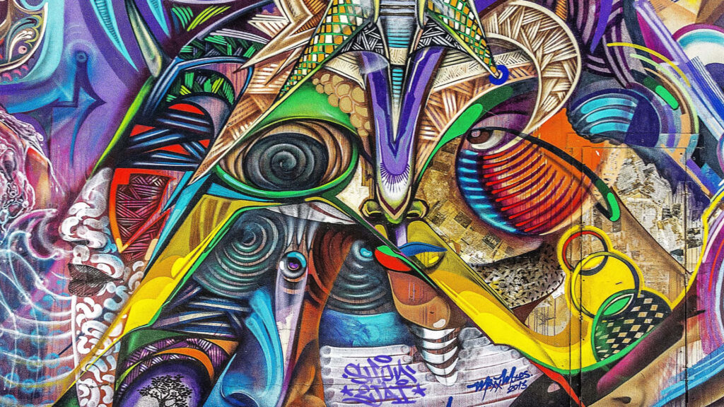 Vibrant Abstract Mural Wallpaper - Bold Colors & Dynamic Patterns