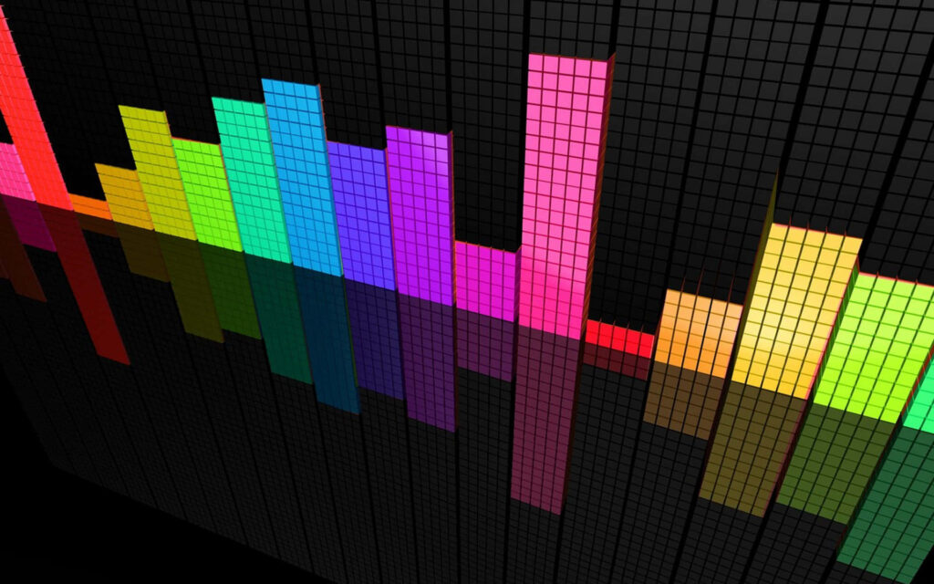 Colorful Music Equalizer Wallpaper Background in Vibrant Shades