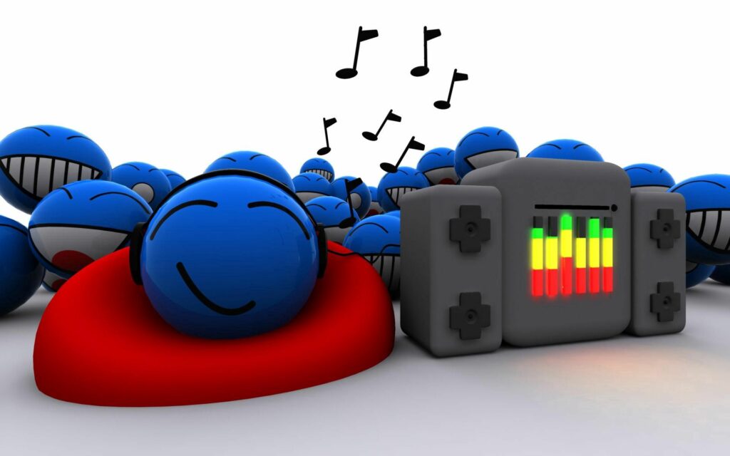 Vibrant Music Wallpaper: Cheerful Faces & Colorful Sound Scene