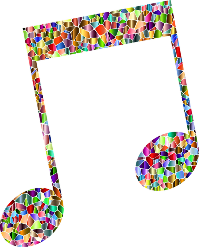 Colorful Music Note Mosaic Wallpaper - Vibrant Artistic Background
