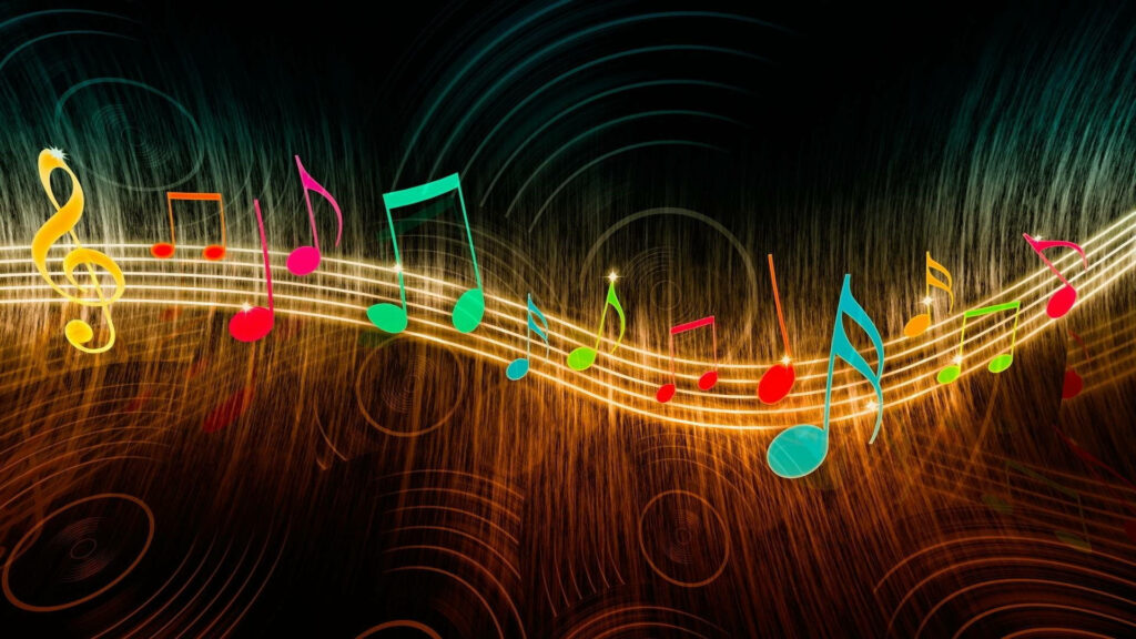 Colorful Music Note Wallpaper: Lively Abstract Background Design