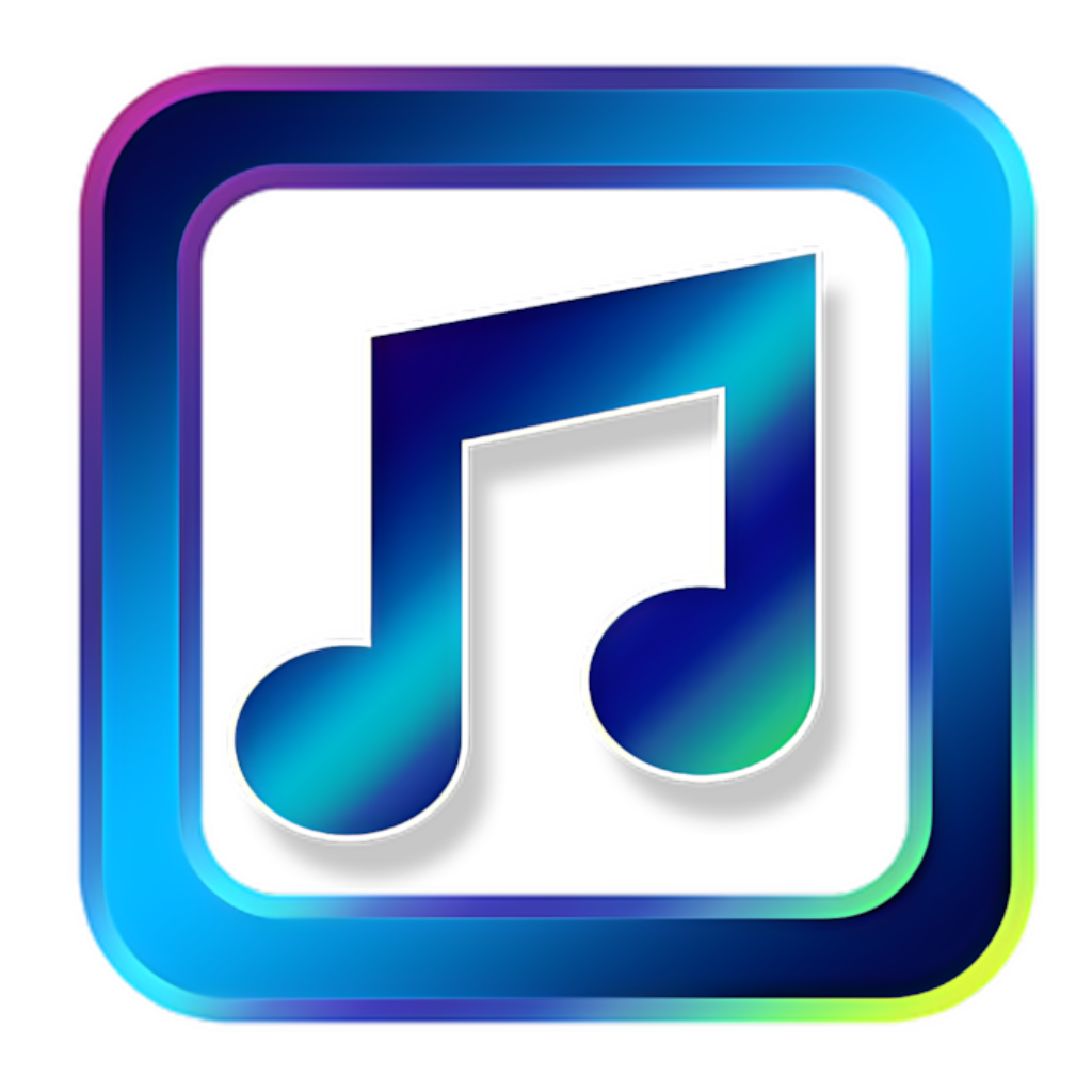 Colorful Music Note Wallpaper in Vibrant Gradient Frame
