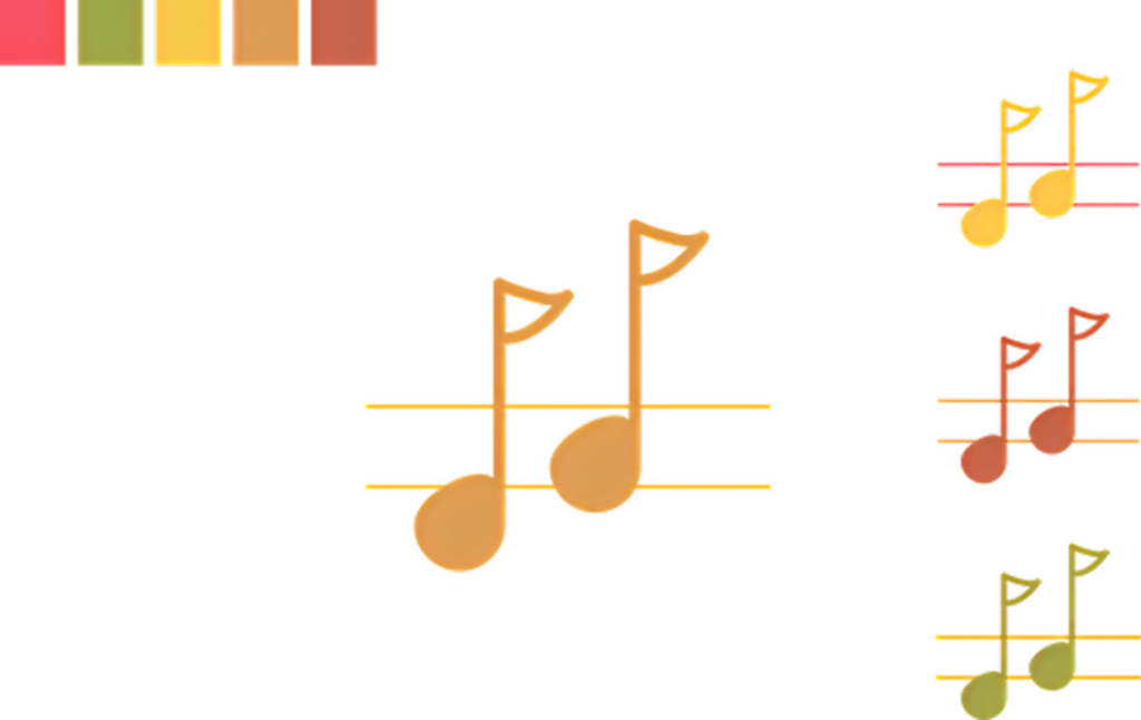 Vibrant Music Notes Wallpaper - Colorful PNG Background Design