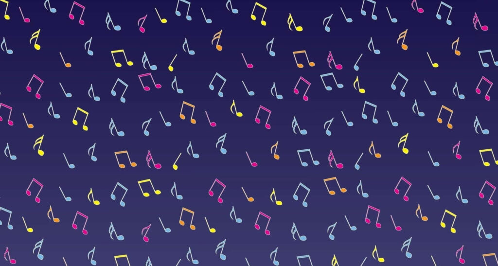 Vibrant Music Notes Wallpaper for Artistic Vintage Background
