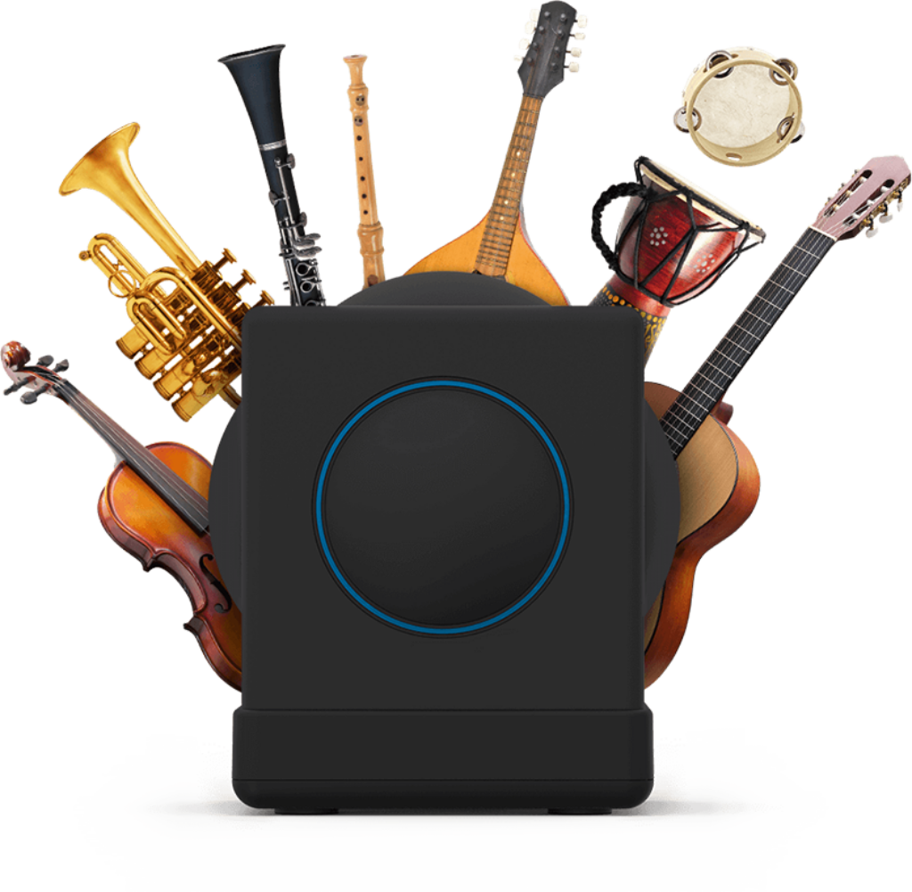 Vibrant Musical Instruments Wallpaper: Violin, Guitar & More