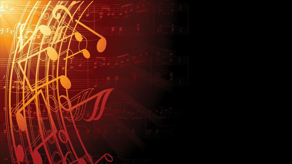 Vibrant Musical Notes Wallpaper with Warm Glow Background