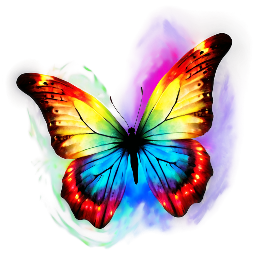Vibrant Mystical Butterfly Wallpaper with Glowing Aura Background
