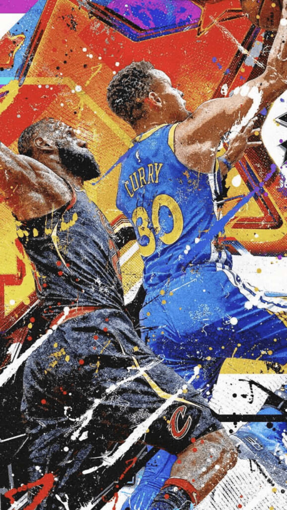 NBA Players in Action: Dynamic Wallpaper Showcasing Intensity