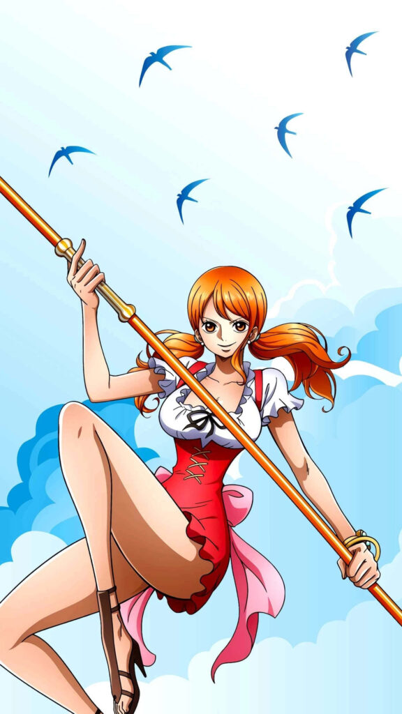 Vibrant Nami Wallpaper: Whole Cake Island Arc with Clima-Tact