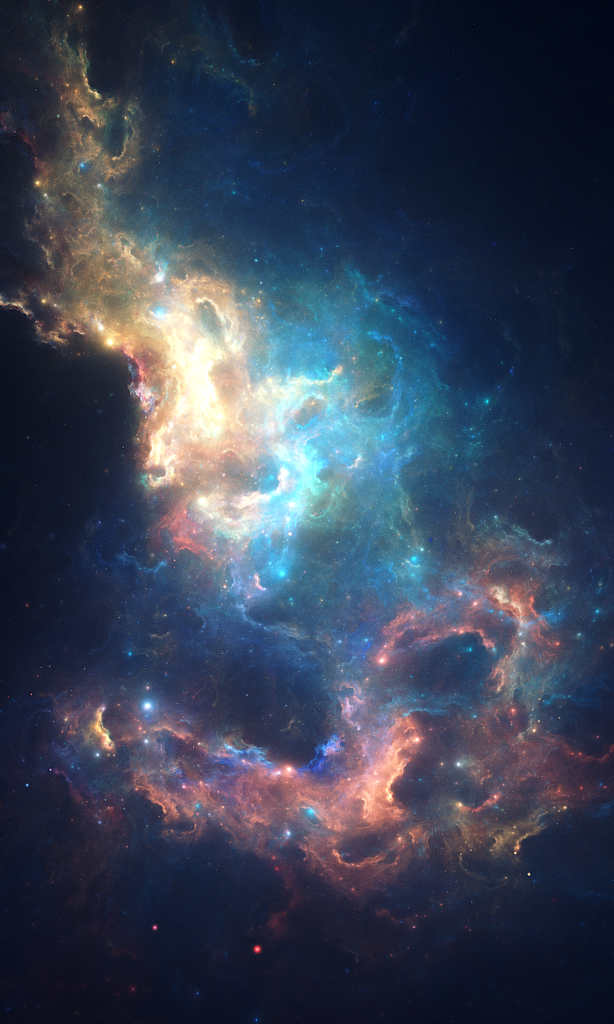 Vibrant Nebula Wallpaper: Mesmerizing Galaxy Background with Colorful Lights