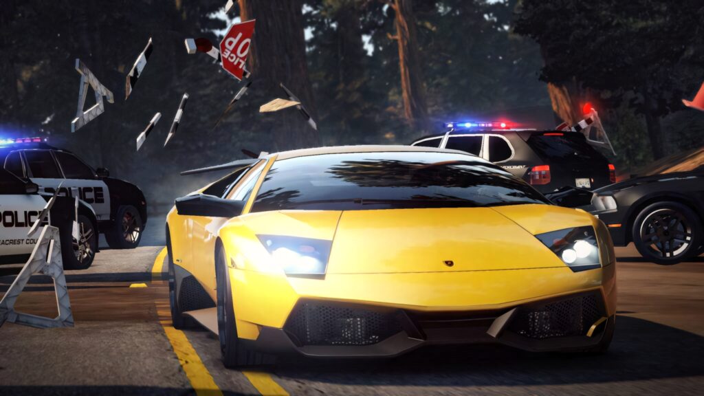Thrilling Need for Speed Wallpaper: Yellow Koenigsegg Agera R Chase Scene