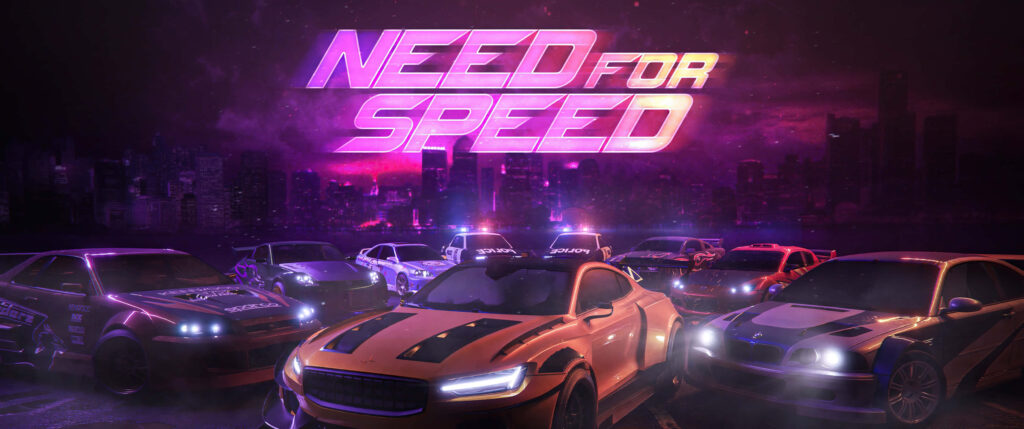 Vibrant Need for Speed Wallpaper: Neon Cars & Cityscape Magic