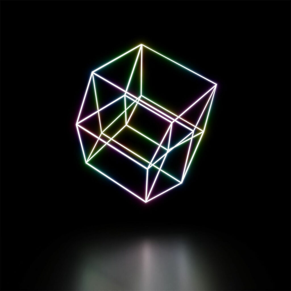 Vibrant Neon Geometric 3D Cube Wallpaper - Modern Background Design