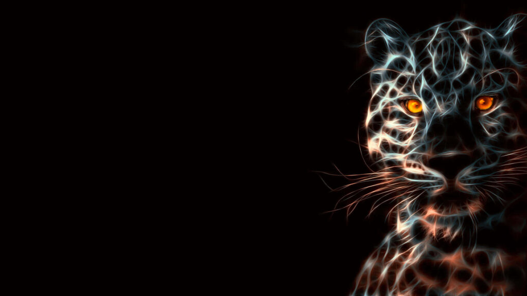 Vibrant 3D Neon Leopard Wallpaper - High-Resolution Art Background