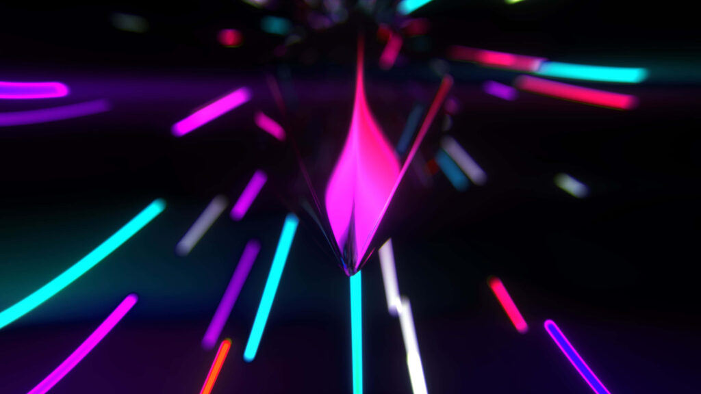 Vibrant Neon Abstract Wallpaper: Bold Colors on Dark Background