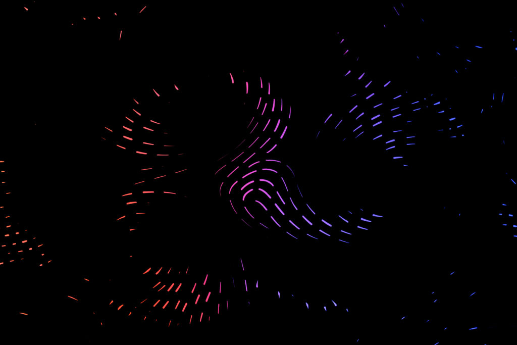 Dynamic Abstract Wallpaper with Neon Sparkles on Dark Background