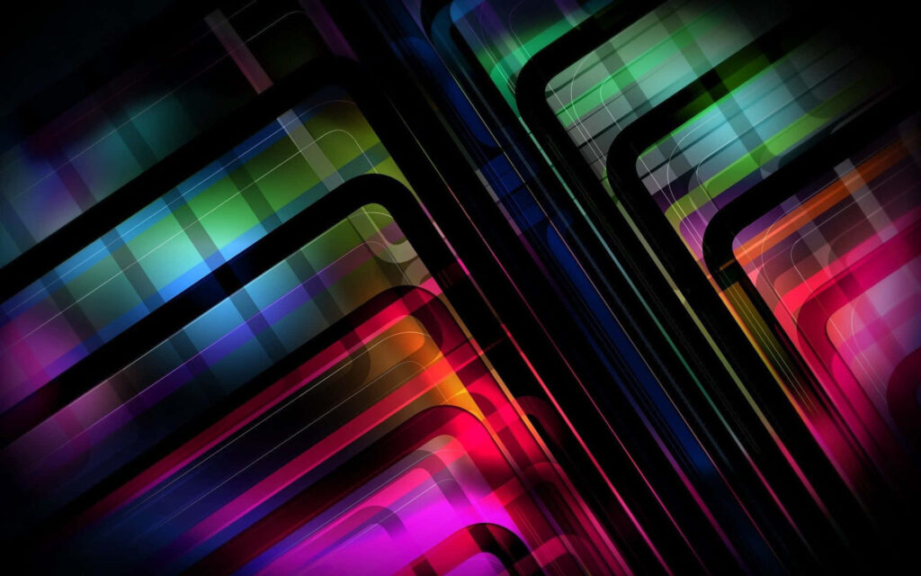Vibrant Neon Abstract Wallpaper: Colorful Layers & Geometric Depth