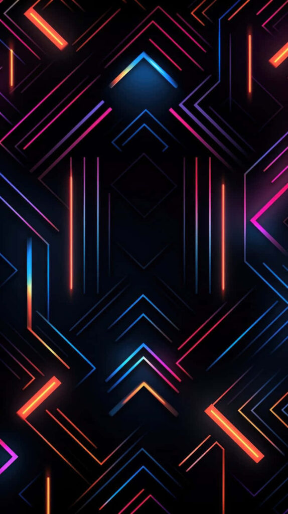 Vibrant Neon Arrows Wallpaper - Abstract Dark Background Art