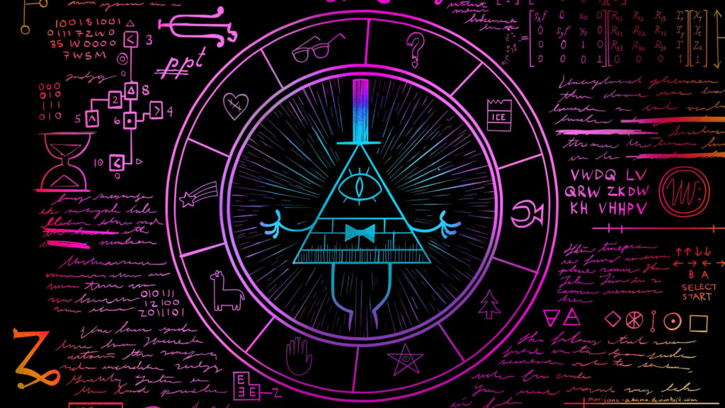 Neon Bill Cipher Wallpaper: Mysterious Symbols & Cryptic Vibes