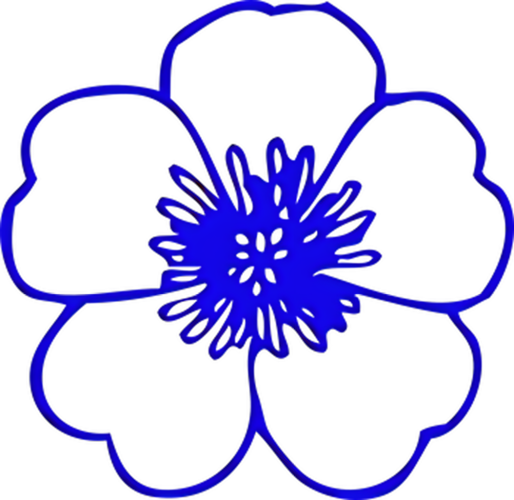 Vibrant Neon Blue Flower Wallpaper on Transparent Background