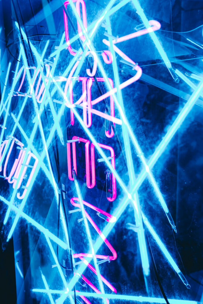 Dynamic Neon Blue & Pink Abstract Wallpaper for iPhone - 4K Background