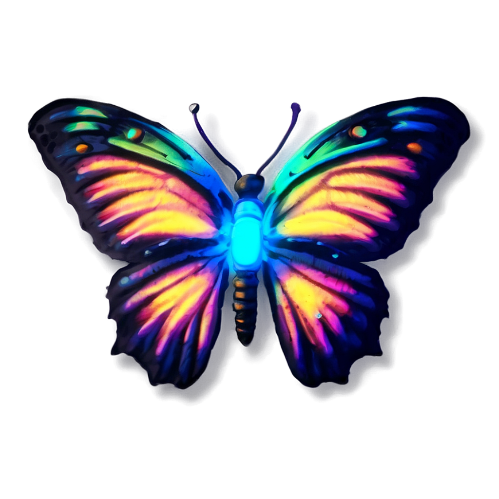 Vibrant Neon Butterfly Wallpaper: Mesmerizing Multi-Colored Glow