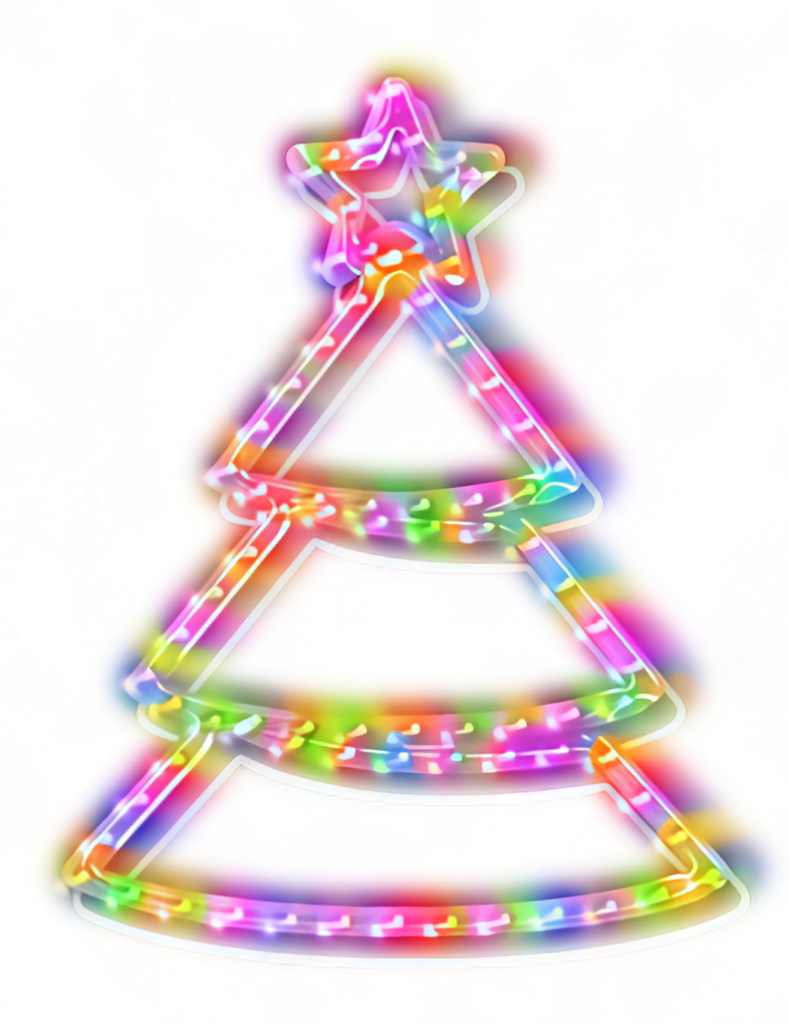 Vibrant Neon Christmas Tree Wallpaper: Festive Holiday Background