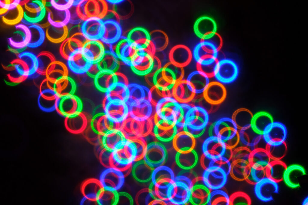 Vibrant Neon Circle Wallpaper on Dark Background - HD 6240x4160