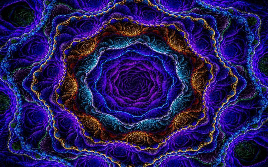 Vibrant Neon Flower Design Wallpaper - 1920x1200 Dark Background