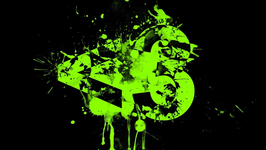 Abstract Neon Green Splash Wallpaper - Dark Background Art
