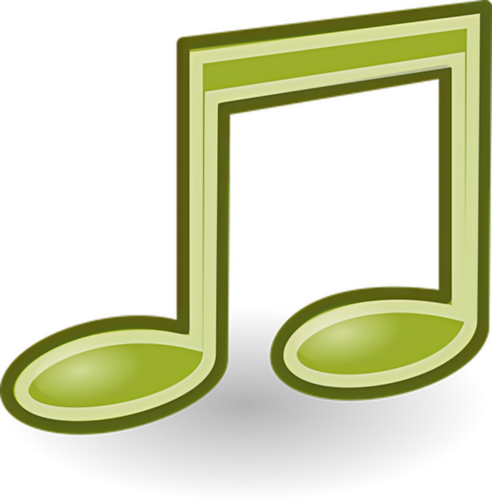 Vibrant Neon Green Music Note Wallpaper - Glossy 3D PNG Background