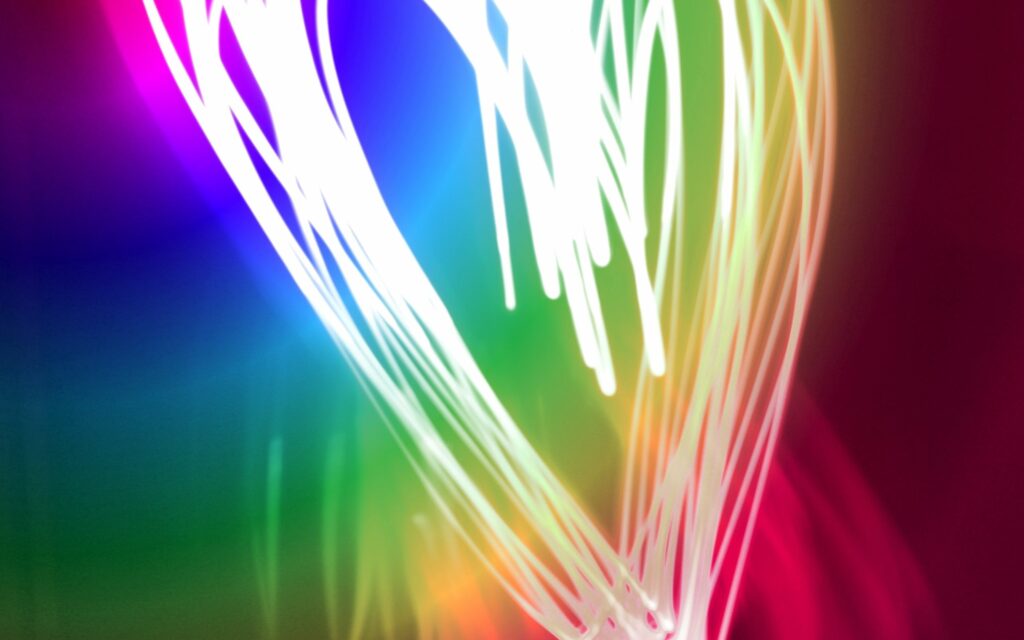 Vibrant Neon Heart Wallpaper: Dazzling Glittery Background Art
