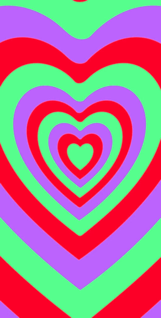 Vibrant Neon Heart Pattern Wallpaper - Bold Colorful Background