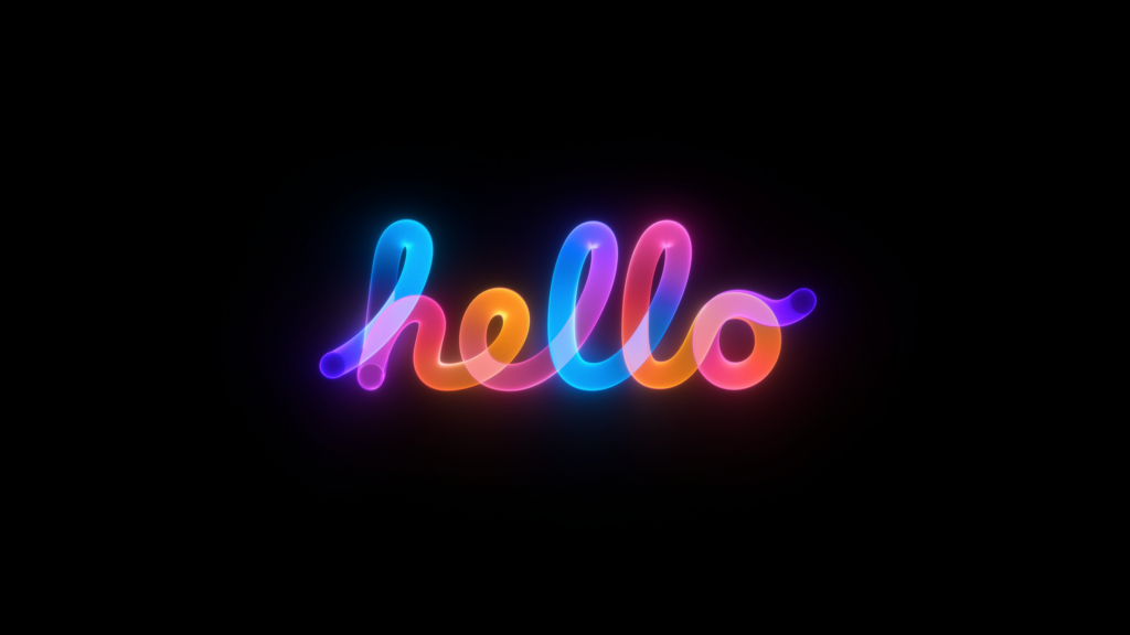 Vibrant Neon Hello Wallpaper on Dark Background for Modern Aesthetics