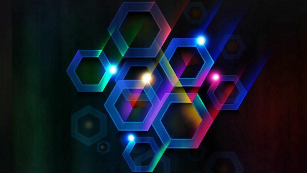 Dynamic Neon Hexagon Wallpaper - 1920x1080 Futuristic Design