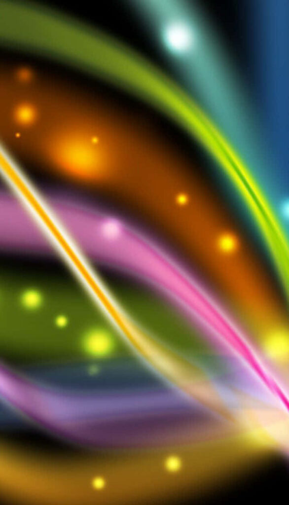 Vibrant Neon Light Trails Wallpaper: Modern Dark Background Design