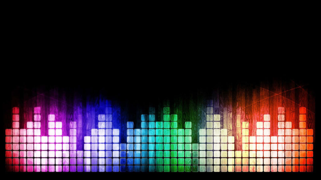 Vibrant Neon Equalizer Wallpaper: Colorful Rhythm & Glow